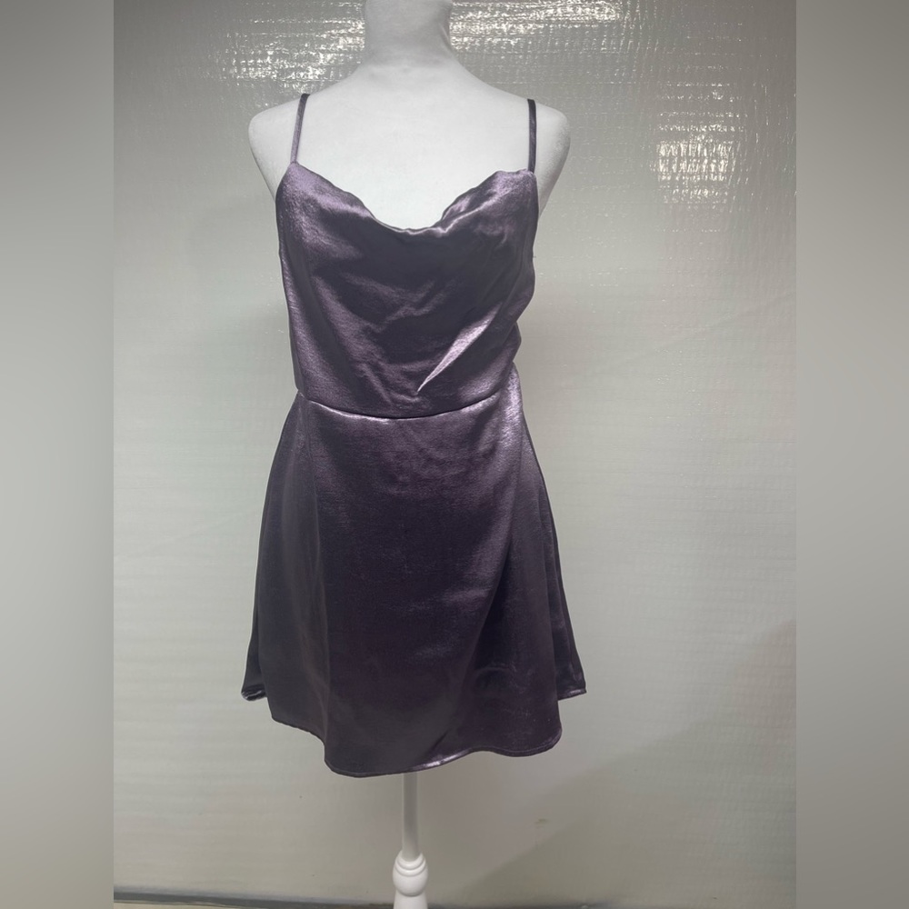 Dark purple dress with cutout back